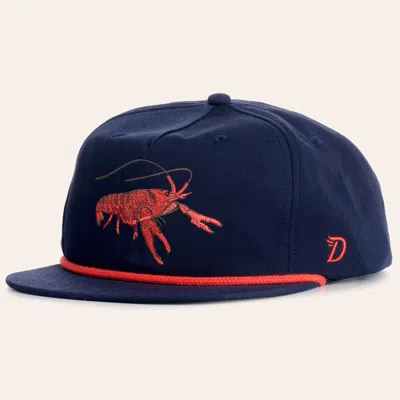 Duck Camp Vintage Navy Crawfish Embroidered Rope Flat Bill Cap In Blue