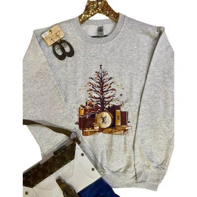 Duck Creation Women's Luxury Christmas Tree Sweatshirt In Gray In Grey