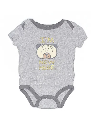 Pre-owned Duck Duck Goose Babies' Short Sleeve Onesie In Gray