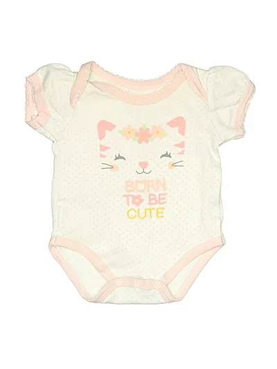 Pre-owned Duck Duck Goose Babies' Short Sleeve Onesie In White