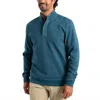 Duck Head Bearing Pique Performance 1/4 Zip Pullover Sweater In Mirror Lake Blue In Blue
