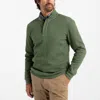 Duck Head Bearing Pique Performance 1/4 Zip Pullover Sweater In Pine Green In Green