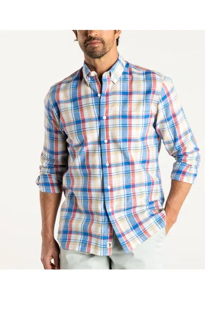 Duck Head Conolly Plaid Oxford Sport Shirt In Imperial Blue In Multi