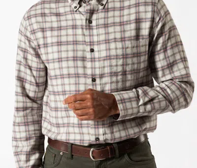 Duck Head Cotton Flannel Sport Shirt In Grey Heather In Multi