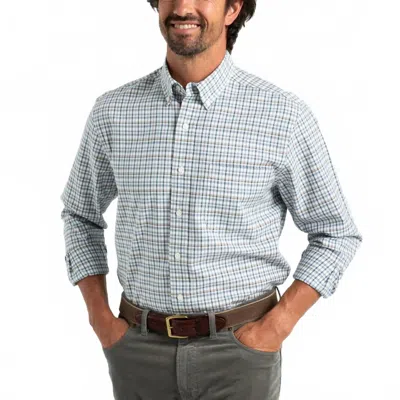 Duck Head Cotton Oxford Sport Dafton Plaid Shirt In Stone Blue