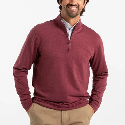 Duck Head Dunmore 1/4 Zip Pullover In Tawny Port Heather In Multi