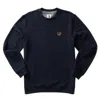 DUCK HEAD EMBROIDERED CREST CREWNECK PULLOVER IN NAVY