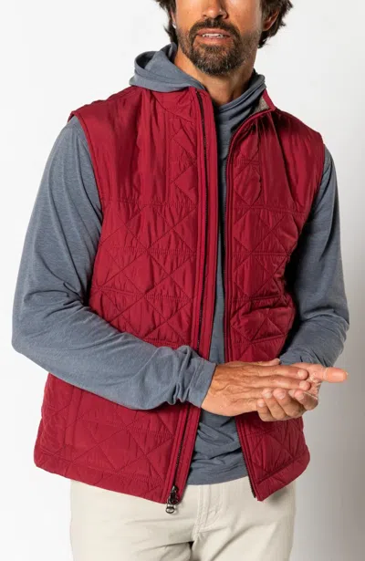 Duck Head Fremont Sport Performance Quilted Vest In Deep Red
