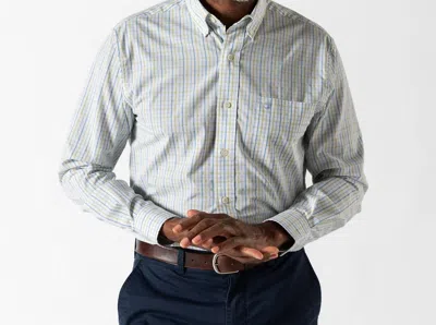 Duck Head Gaston Plaid Performance Poplin Sport Shirt In Faded Peach In Multi