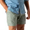 Duck Head Gold School Linen Short In Shadow Green In Gray