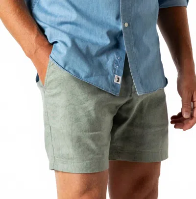 Duck Head Gold School Linen Short In Shadow Green In Gray