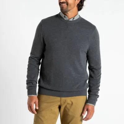 Duck Head Henson Merino Crewneck Sweater In Brushed Nickel In Black