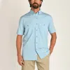 Duck Head Howland Plaid Performance Poplin Guide Shirt In Sky Blue In Blue