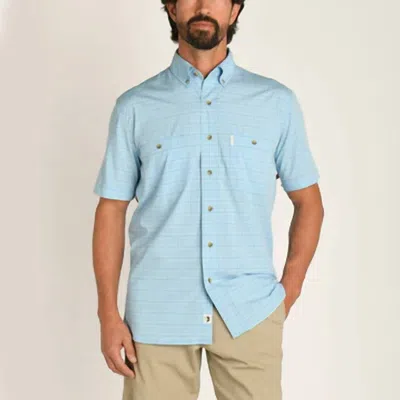 Duck Head Howland Plaid Performance Poplin Guide Shirt In Sky Blue