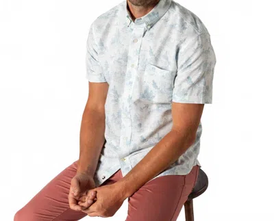Duck Head Lakeview Linen Cotton Oxford Sport Shirt In Soft White In Multi