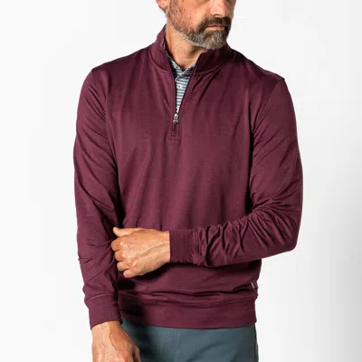 Duck Head Long Drive Performance 1/4 Zip Pullover In Fig Heather In Multi