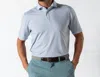 Duck Head Long Drive Performance Polo In Davis Stripe Light Blue In Blue