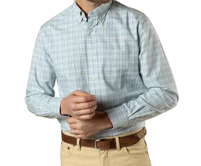 Duck Head Long Sleeve Cotton Oxford Sport Shirt In Aspen Green In Blue