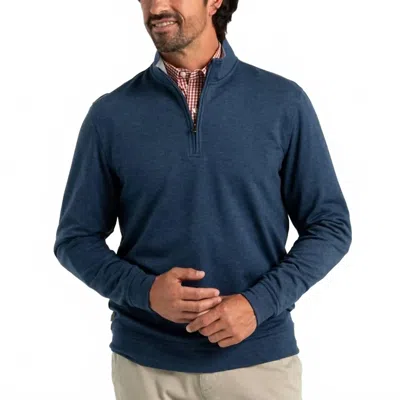 Duck Head Long Sleeve Dunmore 1/4 Pullover In Royal Navy Heather In Blue