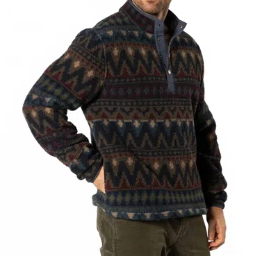 Duck Head Long Sleeve Pineview Fleece Snap Pullover In Navy In Blue
