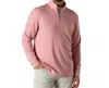 Duck Head Long Sleeve Wakeman Stripe Performance Shirt In Sunwashed Red Heather In Pink