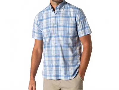 Duck Head Marina Plaid Short Sleeve Sport Shirt In Light Blue