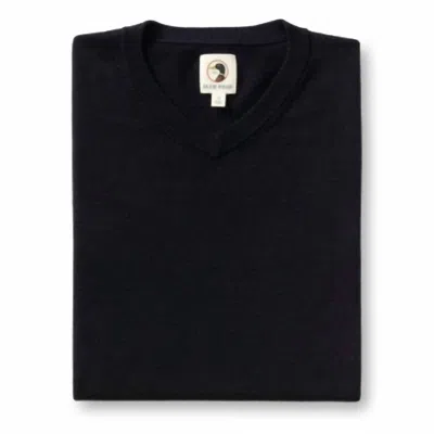 Duck Head Men's Buckley Merino V-neck Sweater In Navy In Black