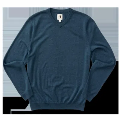 Duck Head Men's Buckley Merino V-neck Sweater In Vintage Blue Heather