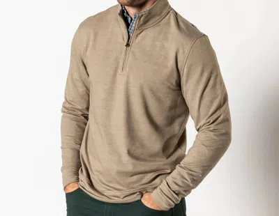 Duck Head Men's Dunmore Quarter Zip Top In Walnut In Brown