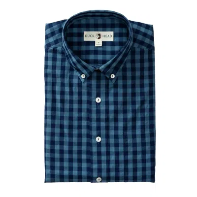 Duck Head Men's Felton Long Sleeve Cotton Plaid Shirt In Navy In Blue
