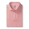 Duck Head Men's Long Drive Performance Polo In Blane Stripe Sunwashed Red In Pink