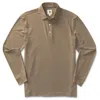 Duck Head Men's Murray Long Sleeve Polo In Walnut Heather In Multi