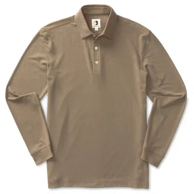 Duck Head Men's Murray Long Sleeve Polo In Walnut Heather In Multi