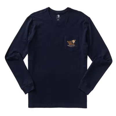 Duck Head Men's Original Canvas Clothier Long Sleeve T-shirt In Maritime Blue