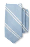 Duck Head Men's Silk Linen Stripe Tie In Light Blue In Blue