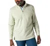 Duck Head Wakeman Stripe 1/4 Zip Pullover In Pear Green Heather In Multi
