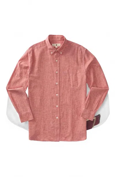 Duck Head Men's Wallace Solid Oxford Sport Shirt In Sunkist Red In Multi