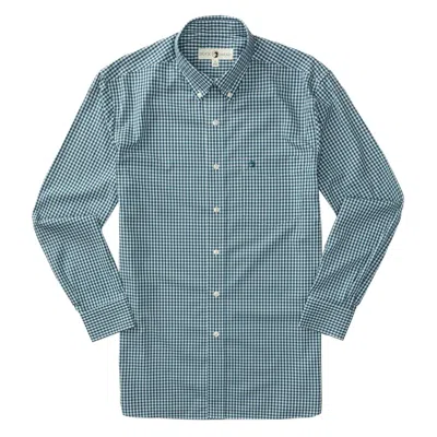 Duck Head Men's Walton Gingham Ls Performance Poplin Sport Shirt In Legion Blue