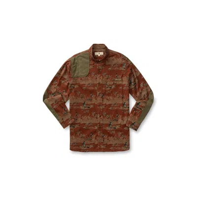 Duck Head Men's Woodland Shooting Shirt In Flyover Print In Brown