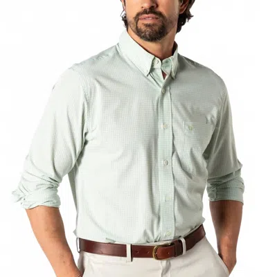Duck Head Mitchell Gingham Performance Poplin Sport Shirt In Pear Green