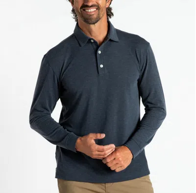 Duck Head Murray Long Sleeve Polo In Navy Heather In Blue