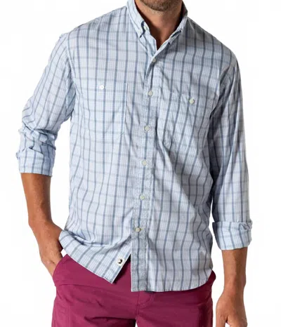 Duck Head Performance Poplin Guide Shirt In Dover Plaid In Blue