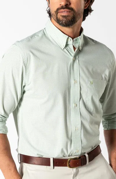 Duck Head Performance Poplin Mitchell Gingham Sport Shirt In Pear Green
