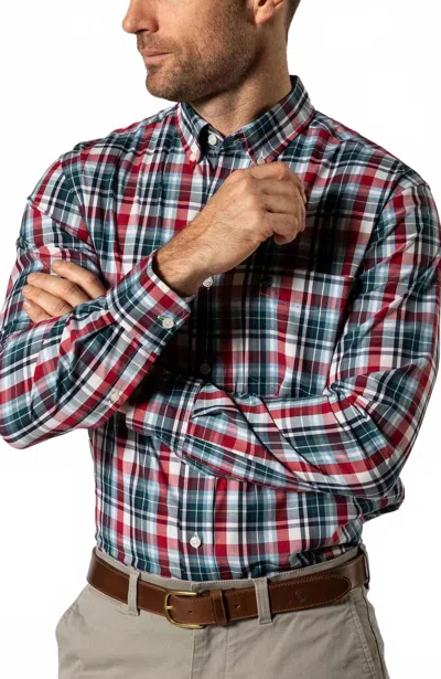 Duck Head Performance Poplin Sport Shirt In Clarke Plaid In Multi