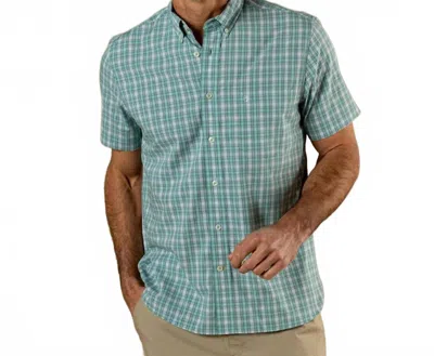 Duck Head Performance Poplin Sport Shirt In Forest Plaid Aspen Green In Multi
