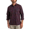 Duck Head Rigsby Ls Performance Flannel Plaid Shirt In Navy In Blue