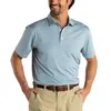 Duck Head Short Sleeve Drive Stripe Performance Polo In Aegean Blue In Multi