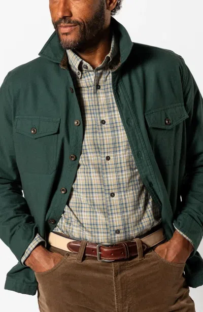 Duck Head Slater Moleskin Overshirt In Spruce Green