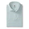 Duck Head Summerford Performance Polo In Wharf Stripe Pear Green In Blue