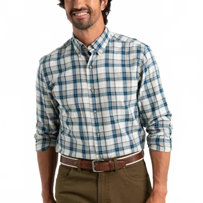 Duck Head Twill Sport Shirt Holling Plaid Shirt In Mirror Lake Blue